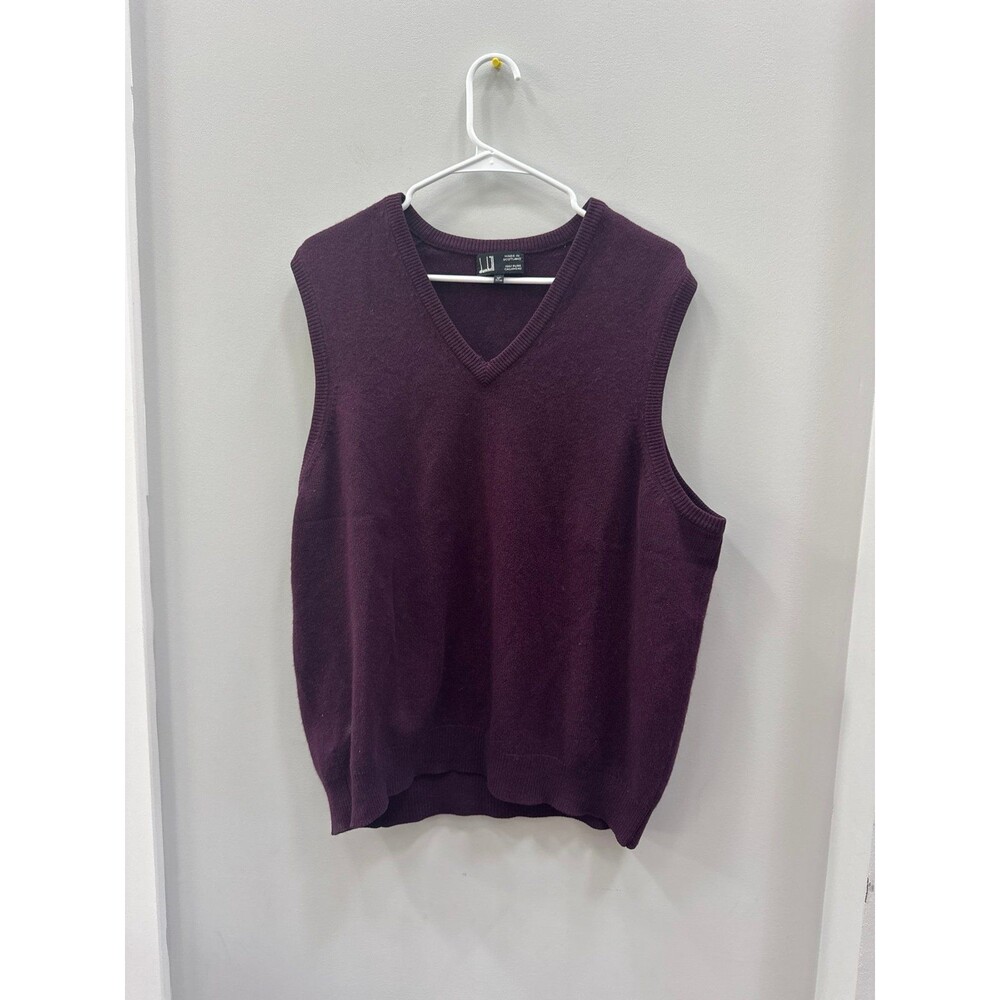Dunhill Purple 100% Pure Cashmere Sweater Vest 117cm